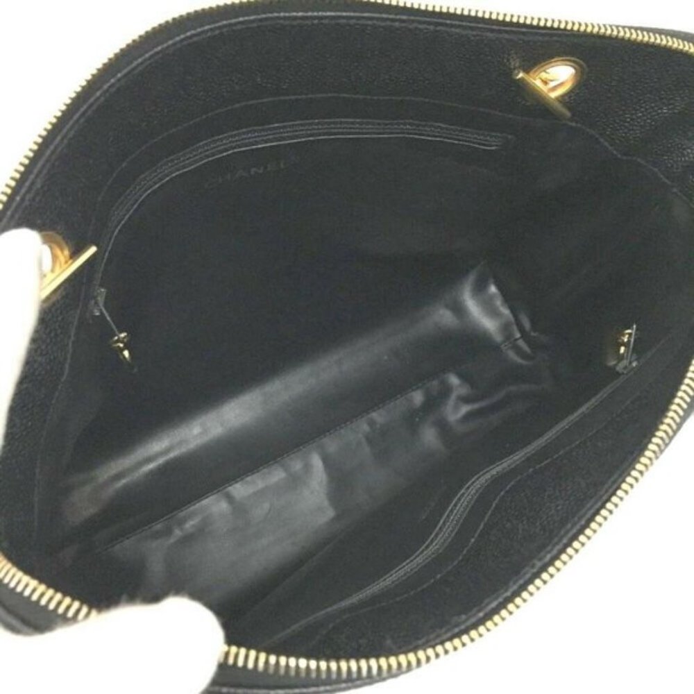 💯 Auth CHANEL CC VintageCaviar Skin Chain ToteBag - Picture 5 of 9